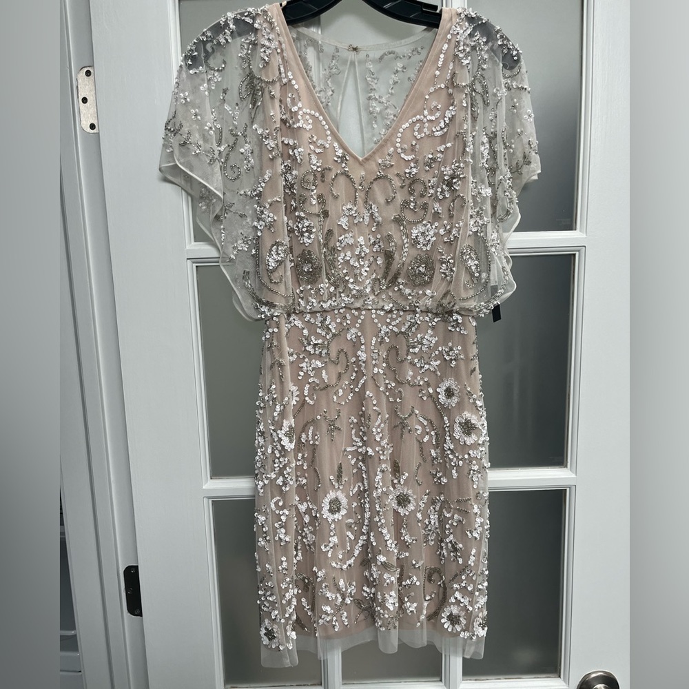 Aidan Mattox cocktail ivory/nude NWT dress - size 0
